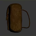 Vintage Brown Leather Backpack with Stitching Detail and Small Pockets