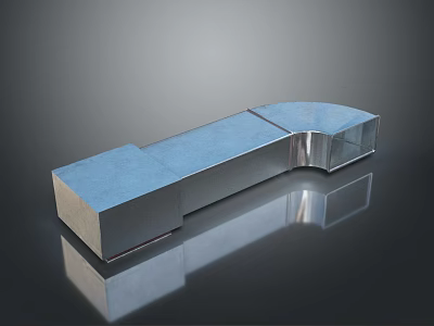 Electronic Device Metal Component With Curved Shape And Shiny Surface 3d model