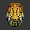 Colorful Leopard Head Sculpture With Vibrant Patterns Detailed Features And Artistic Design