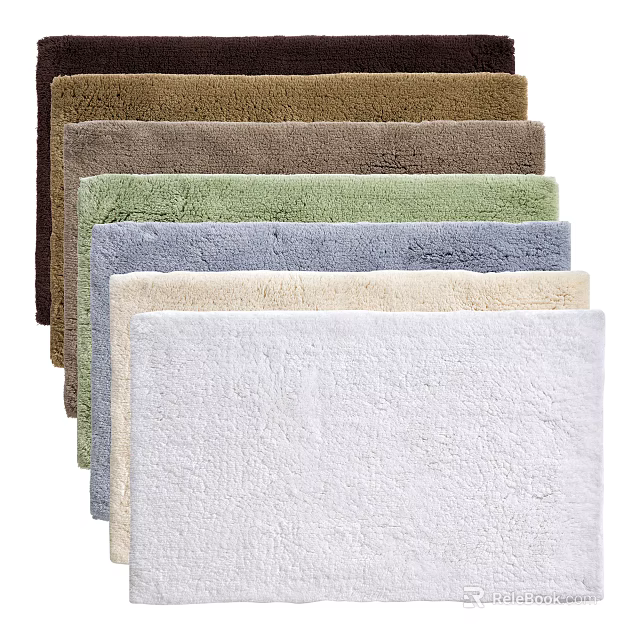 Plush Soft Square Rugs In Multiple Colors For Home Living Room Decor 3d model 