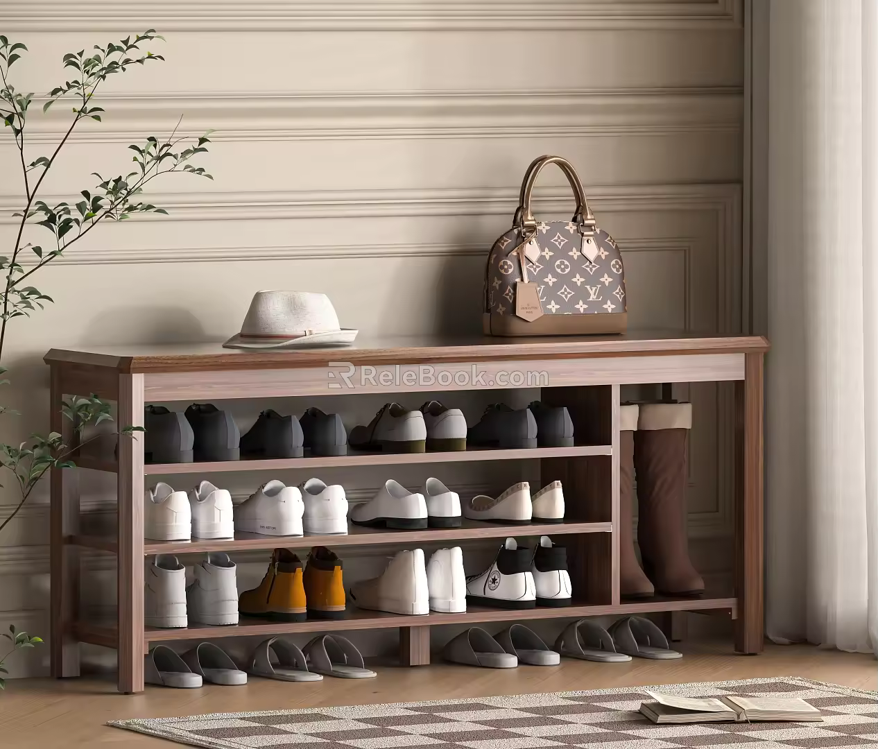 Modern shoe changing stool 3d model