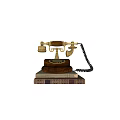 Vintage Telephone With Classic Brass Design Placed On Stack Of Old Books