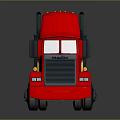 Red Functional Truck with Yellow Number 95 Cartoon Style Cab and Black Wheels