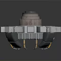 Mechanical Circular Component Featuring Gray Modules Gold Internal Framework And Central Black Core