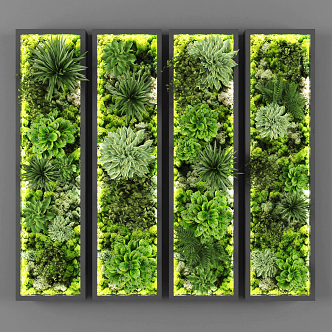 modern plant wall green plant wall green wall vertical greening 3d model