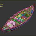 Traditional Wooden Boat With Storage Compartments And Small Cabin For Water Transportation