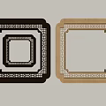 Black And Wooden Square Lattice Frames With Intricate Traditional Design