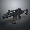Tactical Black Combat Rifle With Scope Detachable Magazine And Ergonomic Stock