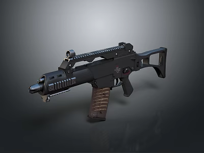 Tactical Black Combat Rifle With Scope Detachable Magazine And Ergonomic Stock 3d model