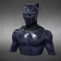 Game and Movie Character Black Panther Bust with Black Purple Patterned Suit and Muscular Design