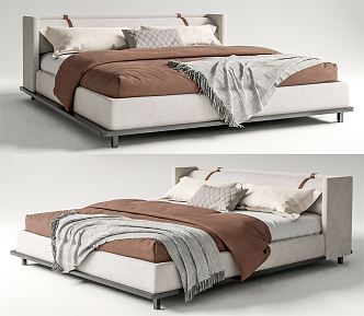 Modern Double Bed 3d model