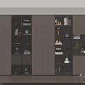 Modern Wooden Bookcase With Glass Doors Books Decorative Items And Integrated Storage Design