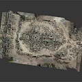 Detailed Ancient Ruins Model Featuring Stone Structures And Overgrown Vegetation 3d model