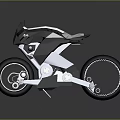 Modern Low Poly Black And White Motorcycle With Geometric Design And Clean Lines