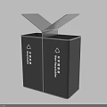 Public Facility Dual Compartment Recycling Bins With Recycle Symbols For Waste Sorting