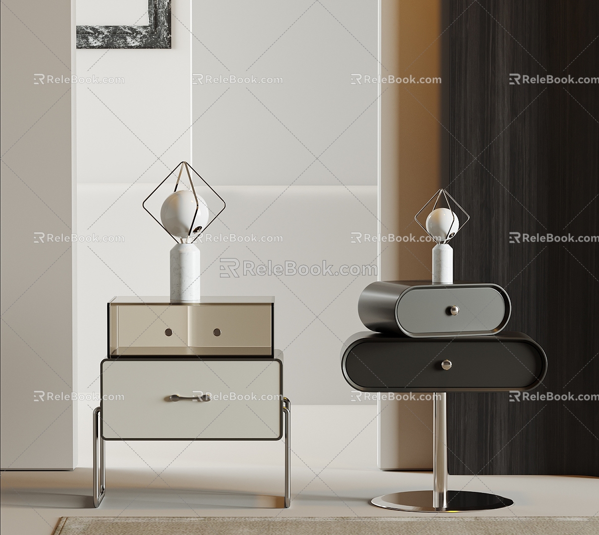 Modern bedside table 3d model