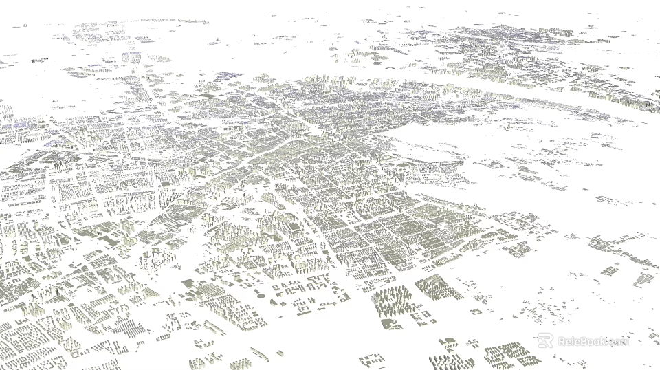 Aerial Urban Planning Design Featuring Street Networks Building Layout And Regional Zones 3d model 