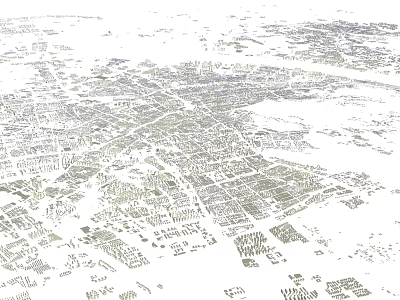 Hangzhou City Building Bird's Eye View Planning Simple Model Planning Building Block Building Group 3d model