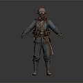 Detailed 3D Model Military Soldier Wearing Uniform Helmet Belt And Backpack