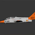 White and Orange Passenger Plane Model Featuring Cockpit Design 74 30 and Reflection 3d model
