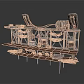 Industrial Mechanical Equipment With Metal Frame Structure And Multi Layer Shelving