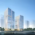 Modern Office Building Simple Office Building Commercial 3d model