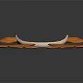 Orange Reindeer Antler Headband With White Band And Small Orange Ears Design