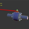 Blue Ball Valve With Red Handle And Industrial Metal Components Mechanical Structure