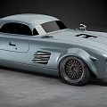 Vintage Modern Mercedes Sports Car With Light Blue Body Streamlined Design And Large Alloy Wheels