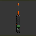 Green Handheld Electronic Device With Display Screen Antenna Orange Buttons And Grip Handles