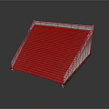 Stadium Grandstand With Red Stepped Seats And White Frame Structure