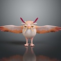 Owl grimace owl long-eared owl wulin owl monkey face owl carved owl 3d model