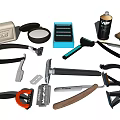 Complete Bathroom Grooming Set Including Razors Shaving Cream Blade Case and Brush
