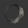 Stump Shaped Wood and Stone Decorative Piece with Natural Bark Texture and Circular Holes