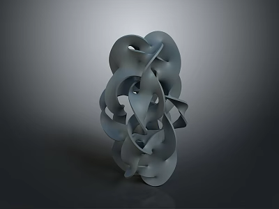 Gray Spiral Abstract Sculpture Three Dimensional Modern Geometric Art 3d model
