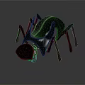 Detailed Mechanical Beetle Character With Metallic Legs Shiny Body And Green Accents