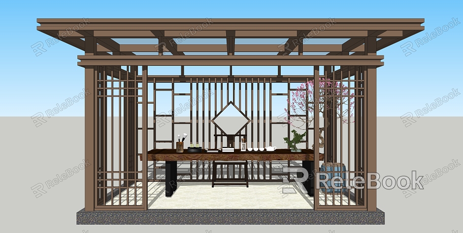 New Chinese style pavilion landscape pavilion pavilion sentry box outdoor leisure space model