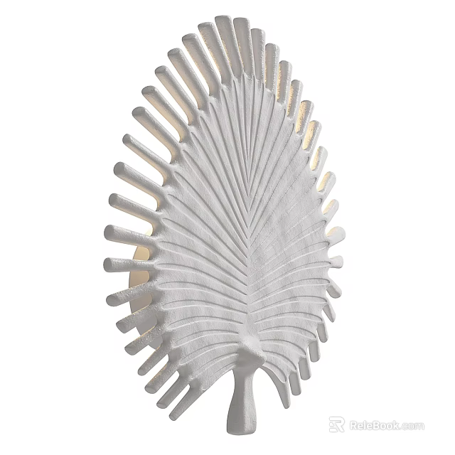 Unique Leaf Shaped White Wall Light With Radial Design For Modern Decoration 3d model 