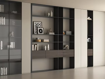 Modern Glass Decorative Cabinet Display Cabinet Bookcase Decorative Ornaments (ID:ggach494318)