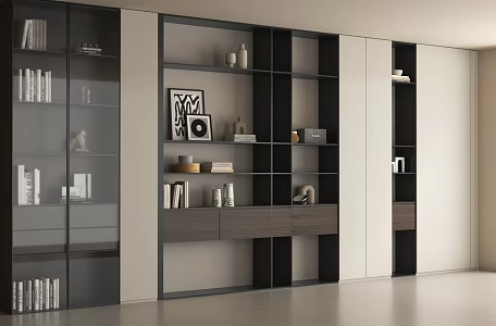 Modern Glass Decorative Cabinet Display Cabinet Bookcase Decorative Ornaments 3d model