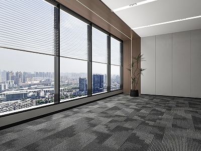 Office Curtain Wall Window Blinds Curtain Carpet 3d model