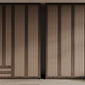 Modern Wooden Wardrobe Interior With Double Doors And Lattice Panel Design