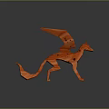 Game and Movie Character Red Fragmented Creature Design With Sharp Shards And Dynamic Form 3d model