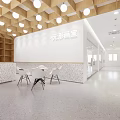 Bright Modern Elevator Hallway Interior With Wooden Shelves White Decor And Bench