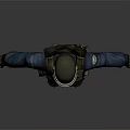3D Model of Tactical Character in Blue Uniform With Yellow Visor and Vest