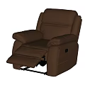 Brown Leather Massage Chair With Reclining Function Electric Control And Modern Design