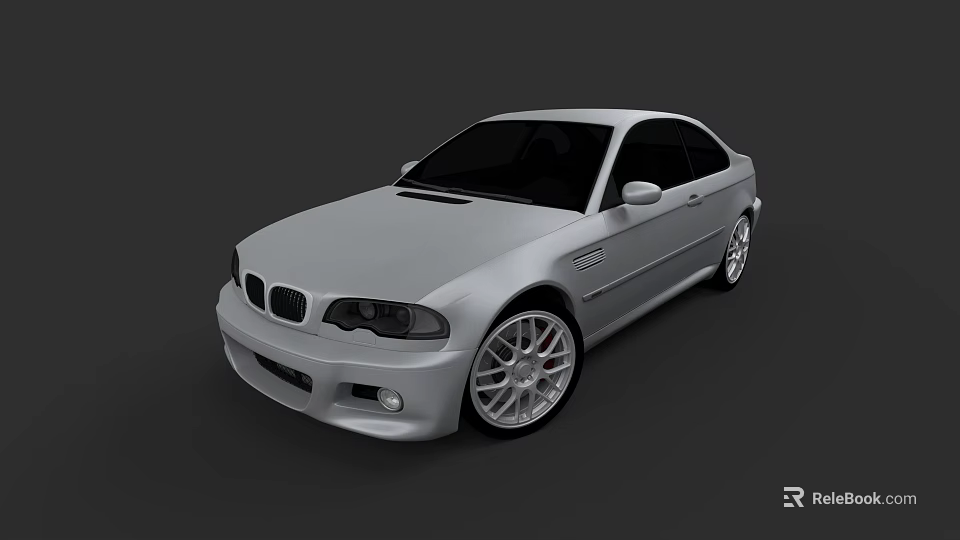 Silver BMW Two Door Sports Car With Sporty Design And Alloy Wheels 3d model 