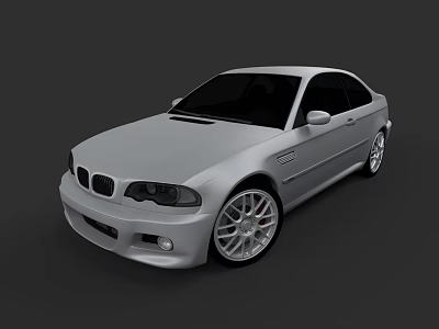 Silver BMW Two Door Sports Car With Sporty Design And Alloy Wheels 3d model
