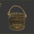 Handwoven Natural Wicker Storage Basket With Curved Handle For Daily Household Use