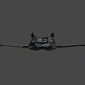 Futuristic Black Spaceship Showcasing Sleek Design And Illuminated Geometric Structures